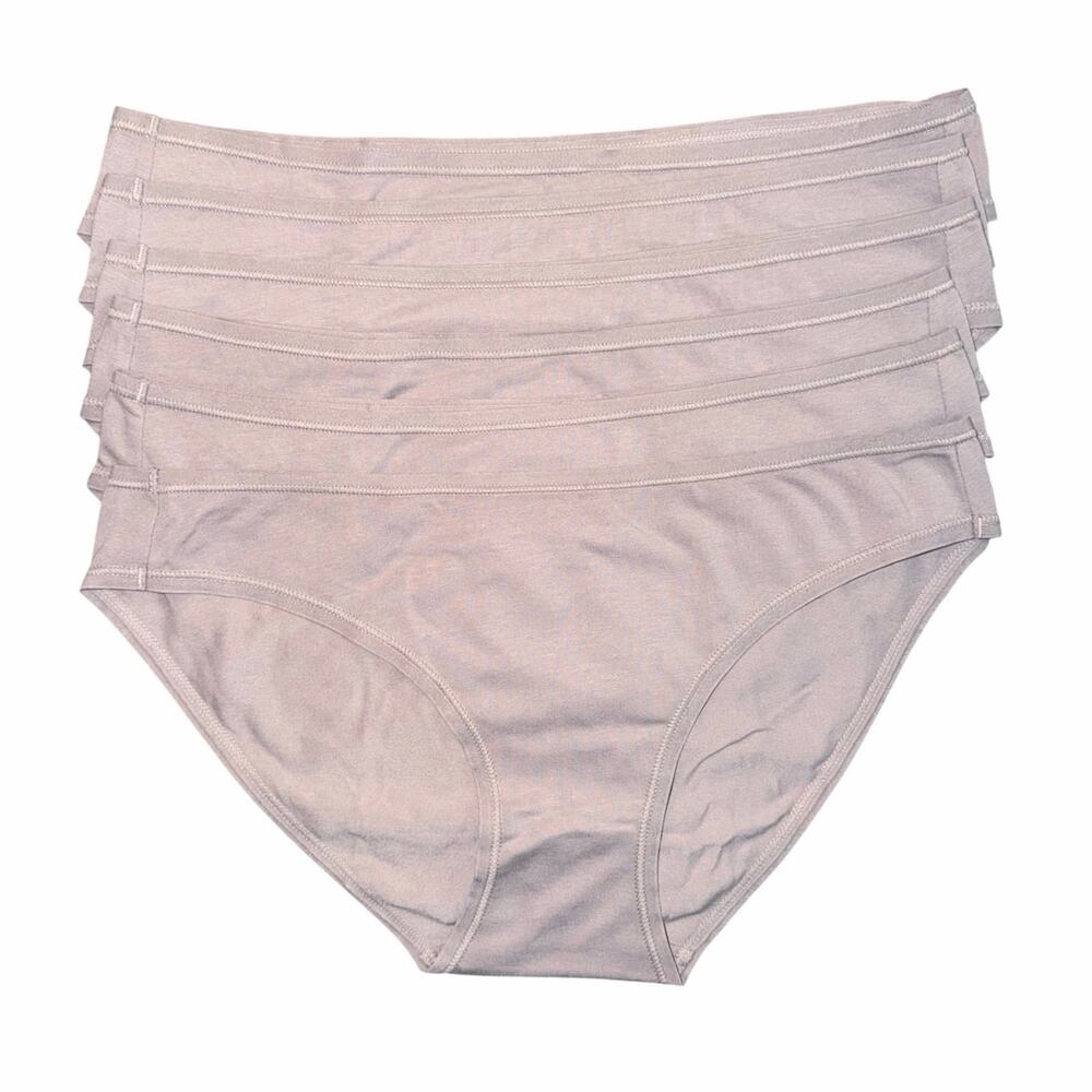 NWOT Quince Organic Cotton Hipster 6-Pack in Mink Size M